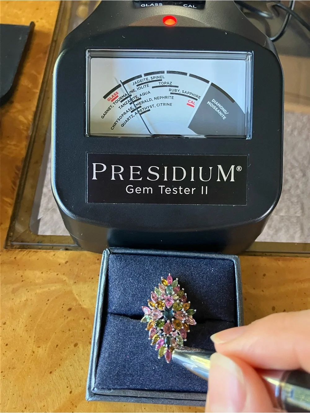 Natural Multi Color Tourmaline Sterling Silver Ring Size 7